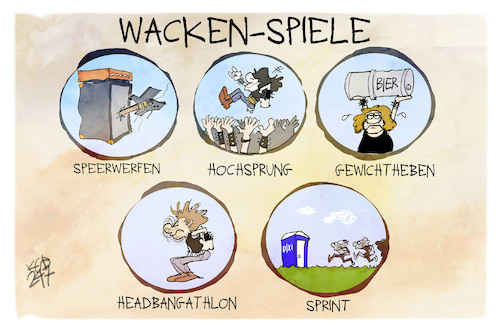 Cartoon: Wacken-Spiele (medium) by Kostas Koufogiorgos tagged karikatur,koufogiorgos,wacken,olympia,metal,konzert,sport,disziplin,musik,karikatur,koufogiorgos,wacken,olympia,metal,konzert,sport,disziplin,musik