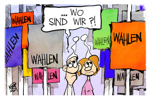 Cartoon: Wählerstimmung (medium) by Kostas Koufogiorgos tagged karikatur,koufogiorgos,wähler,wahlplakat,dschungel,demokratie,karikatur,koufogiorgos,wähler,wahlplakat,dschungel,demokratie