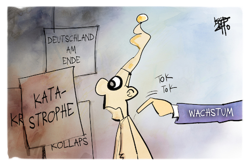 Cartoon: Wirtschaftswachstum (medium) by Kostas Koufogiorgos tagged karikatur,koufogiorgos,wirtschaft,wachstum,vw,krise,ampel,karikatur,koufogiorgos,wirtschaft,wachstum,vw,krise,ampel