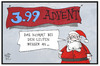 Cartoon: 3.99 Advent (small) by Kostas Koufogiorgos tagged karikatur,koufogiorgos,illustration,cartoon,advent,weihnachtsmann,konsum,einkauf,wirtschaft,weihnachtsgeschäft