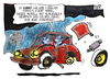 Cartoon: ADAC (small) by Kostas Koufogiorgos tagged adac,engel,auto,panne,verkehr,preis,auszeichnung,automobilclub,manipulation,betrug,karikatur,illustration,cartoon,koufogiorgos