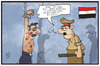 Cartoon: Ägypten (small) by Kostas Koufogiorgos tagged karikatur,koufogiorgos,illustration,cartoon,al,sisi,aegypten,praesident,folter,gefängnis,wärter,polizei,militaer,gabriel,menschnrecht,menschenwuerde