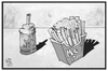 Cartoon: AfD in Meck-Pomm (small) by Kostas Koufogiorgos tagged karikatur,koufogiorgos,illustration,cartoon,mecklenburg,vorpommern,wahl,landtagswahl,afd,partei,senf,pommers,einfluss,politik,demokratie