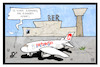 Cartoon: Air BERlin (small) by Kostas Koufogiorgos tagged karikatur,koufogiorgos,illustration,cartoon,air,berlin,ber,fluglinie,flugzeug,maus,stillstand,warten,pleite,baustelle