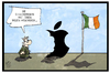 Cartoon: Apple (small) by Kostas Koufogiorgos tagged karikatur,koufogiorgos,illustration,cartoon,apple,mac,apfel,irland,steuern,eu,kommission,nachzahlung,geld,wirtschaft,unternehmen