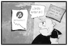 Cartoon: Arbeitslosenquote (small) by Kostas Koufogiorgos tagged karikatur,koufogiorgos,illustration,cartoon,arbeitsmarkt,arbeitslosenzahl,rechtsextremismus,vorurteil,ausländer,statistik