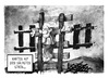 Cartoon: Bahnstreik (small) by Kostas Koufogiorgos tagged karikatur,koufogiorgos,illustration,cartoon,streik,gdl,michel,kreuzigung,reisender,fahrgast,arbeitskampf,politik