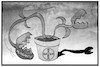 Cartoon: Bayer-Monsanto (small) by Kostas Koufogiorgos tagged karikatur,koufogiorgos,illustration,cartoon,bayer,monsanto,pflanze,fleischfressend,chemie,agrar,wirtschaft,aktie