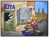 Cartoon: Betreuungsgeld (small) by Kostas Koufogiorgos tagged karikatur,koufogiorgos,illustration,cartoon,kita,kinderbetreuung,mutter,kind,familie,betreuungsgeld,herdprämie,geld,geldautomat,politik