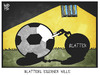Cartoon: Blatter (small) by Kostas Koufogiorgos tagged karikatur,koufogiorgos,cartoon,illustration,fifa,blatter,fussball,gefängnis,kette,sport,verband,korruption