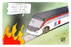 Cartoon: Brandanschlag auf SNCF (small) by Kostas Koufogiorgos tagged karikatur,koufogiorgos,sncf,zug,anschlag,feuer,flamme,olympia,bahn