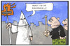 Cartoon: Bürgerwehr (small) by Kostas Koufogiorgos tagged karikatur,koufogiorgos,illustration,cartoon,buergerwehr,ku,klux,klan,rechtsextremismus,rechtsradikal,terrorismus,ausländerfeindlichkeit