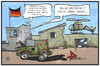 Cartoon: Bundeswehr (small) by Kostas Koufogiorgos tagged karikatur,koufogiorgos,illustration,cartoon,bundeswehr,häuserkampf,schnoeggersburg,geisterstadt,stadt,infrastruktur,realität,ausrüstung,militär,armee,training,kaserne,krieg