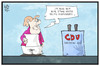 Cartoon: CDU-Parteitag (small) by Kostas Koufogiorgos tagged karikatur,koufogiorgos,illustration,cartoon,cdu,merkel,partei,vorsitzende,rede,parteitag,rechts,mitte,konservativ,politik,christdemokraten,union,rednerpult