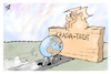 Cartoon: Crashtest für die Erde (small) by Kostas Koufogiorgos tagged karikatur,koufogiorgos,crashtest,erde,trump,mauer,aufprall