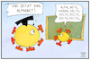 Cartoon: Delta-Variante (small) by Kostas Koufogiorgos tagged karikatur,koufogiorgos,illustration,cartoon,delta,variante,alphabet,schule,corona,virus