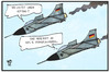 Cartoon: Der Bundeswehr-Auftrag (small) by Kostas Koufogiorgos tagged karikatur,koufogiorgos,illustration,cartoon,tornado,bundeswehr,einsatz,syrien,is,terrorismus,armlaenge,politik,flugzeug
