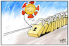 Cartoon: Der Lockdown bleibt (small) by Kostas Koufogiorgos tagged karikatur,koufogiorgos,illustration,cartoon,lockerung,lockdown,welle,corona,pandemie,inzidenz,fallzahlen