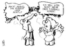 Cartoon: Deutschland vs. Italien (small) by Kostas Koufogiorgos tagged merkel,monti,deutschland,italien,eu,gipfel,euro,em,fussball,michel,europa,schulden,krise,karikatur,kostas,koufogiorgos