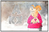 Cartoon: Die AKK-Raute (small) by Kostas Koufogiorgos tagged karikatur,koufogiorgos,illustration,cartoon,akk,raute,merkel,cdu,vorsitz,gestik,körpersprache,kramp,karrenbauer