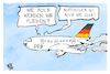 Cartoon: Die Mannschaft hebt ab (small) by Kostas Koufogiorgos tagged karikatur,koufogiorgos,fdb,mannschaft,fußball,flugzeug,2014,wm,fifa