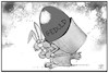 Cartoon: Durchhalten (small) by Kostas Koufogiorgos tagged karikatur,koufogiorgos,illustration,cartoon,ostern,osterhase,osterei,geduld,corona,pandemie,beschränkungen,einschränkungen,last,tragen