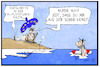 Cartoon: EU-Flüchtlingspolitik (small) by Kostas Koufogiorgos tagged karikatur,koufogiorgos,illustration,cartoon,eu,flüchtlinge,flüchtlingspolitik,urlaub,meer,mittelmeer,strand,europa,migration,umverteilung