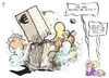 Cartoon: Euro-Krise (small) by Kostas Koufogiorgos tagged euro,schulden,krise,merkel,schäuble,wirtschaft,volksentscheid,karikatur,kostas,koufogiorgos
