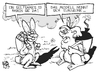 Cartoon: Explosive Eurozone (small) by Kostas Koufogiorgos tagged ostern,osterhase,merkel,eurozone,euro,schulden,krise,europa,osterei,karikatur,kostas,koufogiorgos