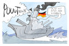 Cartoon: Fall Schönbach (small) by Kostas Koufogiorgos tagged karikatur,koufogiorgos,illustration,cartoon,schönbach,marine,admiral,putin,schiff,russland,militär