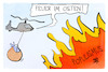 Cartoon: Feuer im Osten (small) by Kostas Koufogiorgos tagged karikatur,koufogiorgos,harz,brocken,populismus,waldbrand,feuer