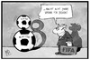 Cartoon: FIFA (small) by Kostas Koufogiorgos tagged karikatur,koufogiorgos,illustration,cartoon,fifa,blatter,platini,acht,fussball,verband,weltverband,sport,urteil,sperre,korruption