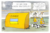 Cartoon: Flüchtlingspolitik (small) by Kostas Koufogiorgos tagged karikatur,koufogiorgos,csu,ukraine,arbeit,fussball,ersatzbank