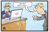 Cartoon: Gehackter Apple (small) by Kostas Koufogiorgos tagged karikatur,koufogiorgos,illustration,cartoon,apple,computer,ios,software,hacker,angriff,malware,laptop