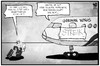 Cartoon: German Wings (small) by Kostas Koufogiorgos tagged karikatur,koufogiorgos,illustration,cartoon,germanwings,lufthansa,flugzeug,streik,passagier,kunde,arbeitskampf,pilot