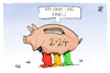 Cartoon: Haushalt (small) by Kostas Koufogiorgos tagged karikatur,koufogiorgos,haushalt,einigung,sparschwein,ampel