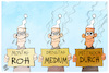 Cartoon: Hitzewelle (small) by Kostas Koufogiorgos tagged karikatur,koufogiorgos,hitze,temperatur,garstufe,sommer,wetter,michel