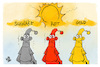 Cartoon: Hitzewelle (small) by Kostas Koufogiorgos tagged karikatur,koufogiorgos,hitzewelle,schwarz,rot,gold,sommer,heiß,wetter