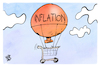 Cartoon: Inflation (small) by Kostas Koufogiorgos tagged karikatur,koufogiorgos,inflation,einkaufswagen,ballon,kaufkraft,geld