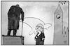 Cartoon: Johnson und Churchill (small) by Kostas Koufogiorgos tagged karikatur,koufogiorgos,illustration,cartoon,johnson,churchill,uk,premier,grossbritannien,statue,denkmal,historisch