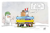 Cartoon: Kalter Krieg in der Ukraine (small) by Kostas Koufogiorgos tagged karikatur,koufogiorgos,illustration,cartoon,ukraine,krieg,konflikt,kalt,usa,russland,schnee,schneemann,nostalgie,uncle,sam,bär