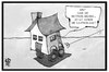 Cartoon: Kaufpreis-Gas (small) by Kostas Koufogiorgos tagged karikatur,koufogiorgos,illustration,cartoon,kaufen,mieten,bremse,gas,immobilie,eigenheim,baugeld,familie