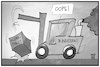 Cartoon: Klimapaket (small) by Kostas Koufogiorgos tagged karikatur,koufogiorgos,illustration,cartoon,klimapaket,bundesrat,umwelt,gabelstapler