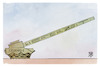 Cartoon: Leopard II (small) by Kostas Koufogiorgos tagged karikatur,koufogiorgos,leopard,panzer,lieferzeit,kanone,verlängerung,warten,militär