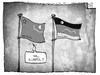 Cartoon: Made in China (small) by Kostas Koufogiorgos tagged karikatur,illustration,cartoon,koufogiorgos,china,flagge,fahne,deutschland,wirtschaft,politik,staatsbesuch