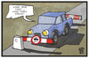 Cartoon: Maut (small) by Kostas Koufogiorgos tagged koufogiorgos,illustration,cartoon,karikatur,pkw,maut,autofahrer,bürger,schranke,privatisierung,eingekeilt,verkehr,verbraucher,abgabe