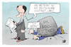 Cartoon: Meteorit (small) by Kostas Koufogiorgos tagged karikatur,koufogiorgos,meteorit,merz,klingbeil,spd,fels,landtagswahl,baden,württemberg