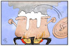 Cartoon: Mietendeckel (small) by Kostas Koufogiorgos tagged karikatur,koufogiorgos,illustration,cartoon,miete,mietendeckel,dampf,kessel,druck,explosion,wucher,wohnen