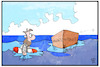 Cartoon: Migrationspaket (small) by Kostas Koufogiorgos tagged karikatur,koufogiorgos,illustration,cartoon,migrationspaket,asylpolitik,mittelmeer,fluechtling