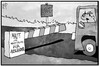 Cartoon: Mindestlohn (small) by Kostas Koufogiorgos tagged karikatur,koufogiorgos,illustration,cartoon,mindestlohn,maut,ausländer,transit,lkw,arbeit,fahrer,deutschland,gehalt,politik